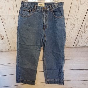 Eddie Bauer women's denim cropped pants blue size 10